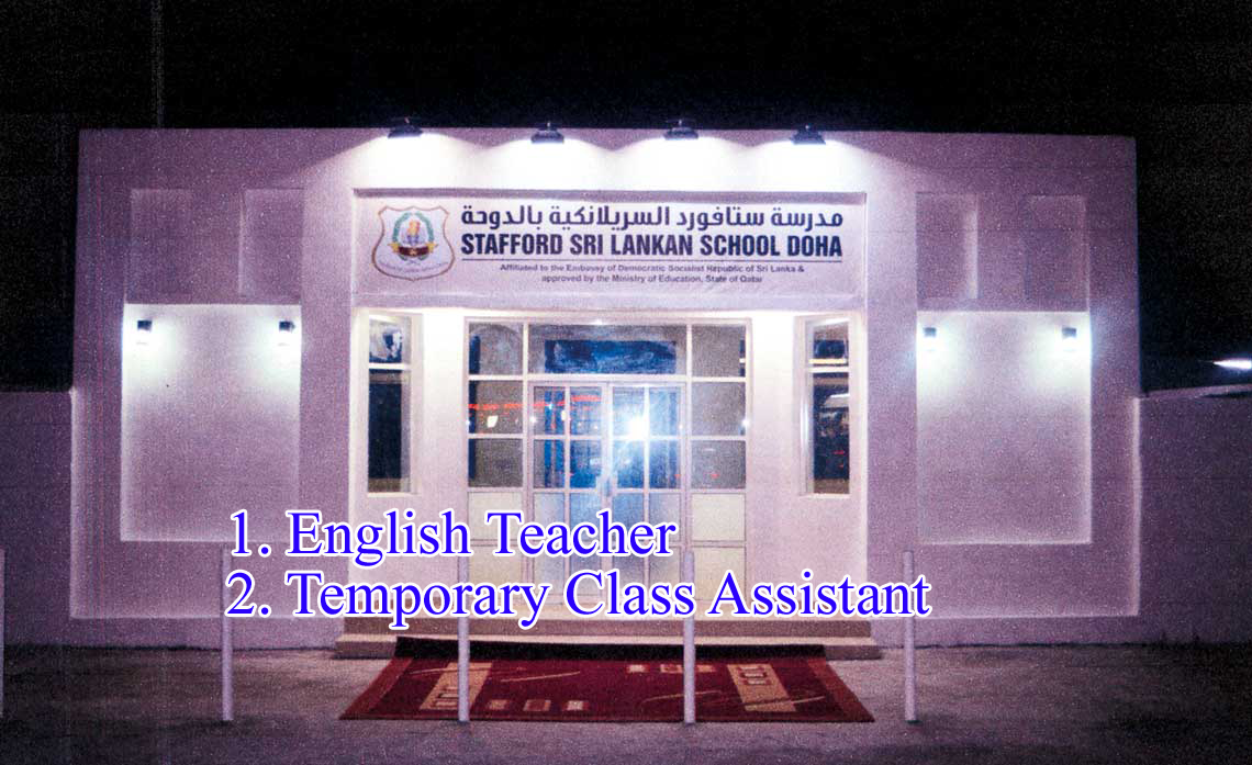 English Teacher Job Vacancy at Sri Lanka school in Qatar